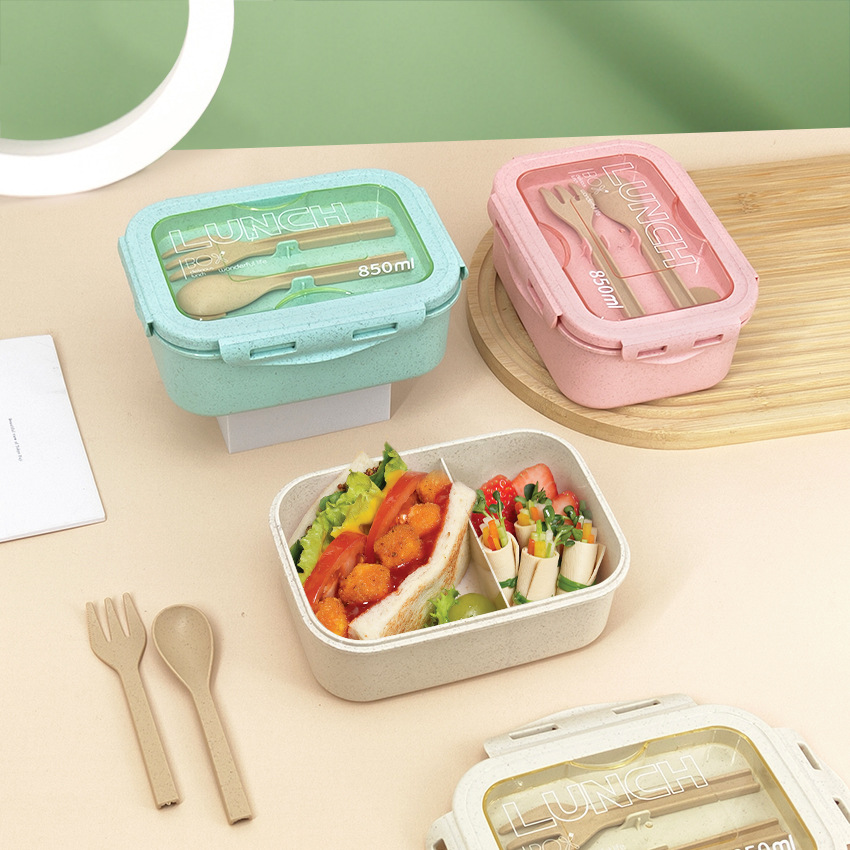 Wheat Straw Insulated Lunch Box for Students – Eco-Friendly, Convenient, Leakproof