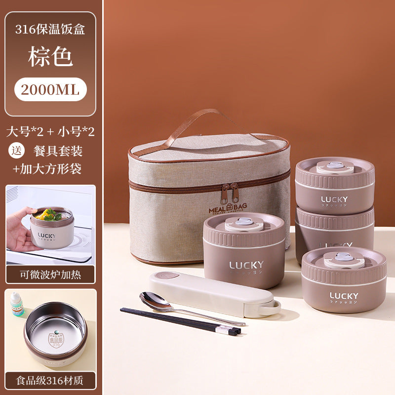 316 Stainless Steel Insulated Lunch Box for Students