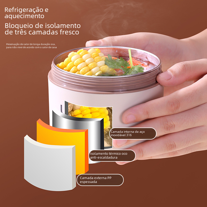 316 Stainless Steel Insulated Lunch Box for Students