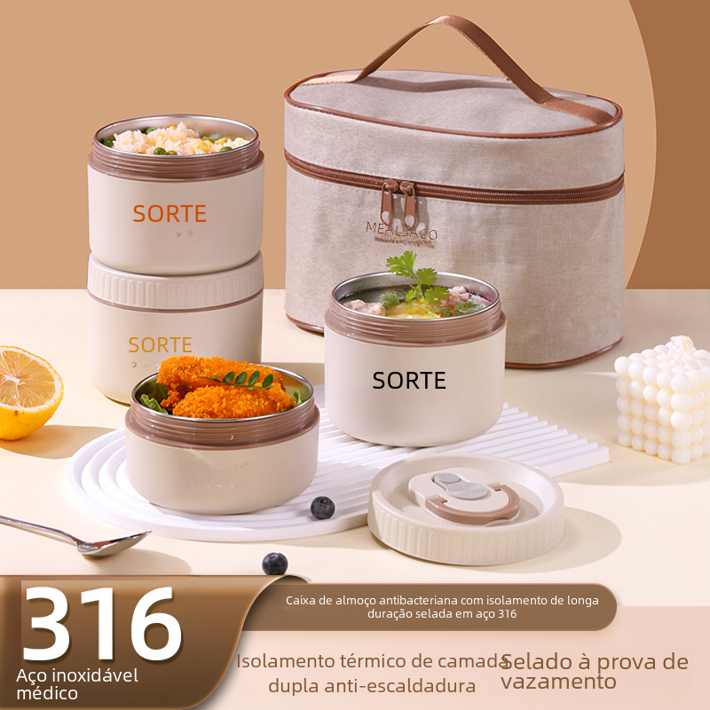 316 Stainless Steel Insulated Lunch Box for Students